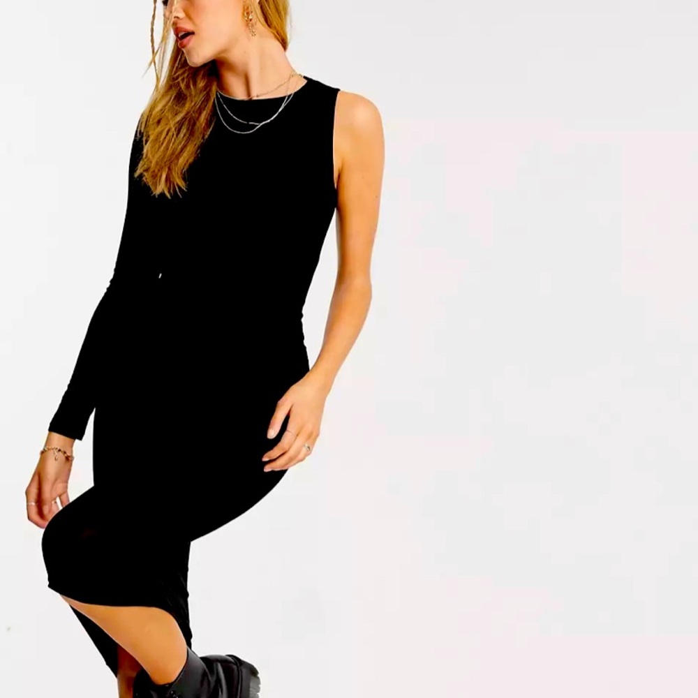 Size 12 Asos black one sleeve dress